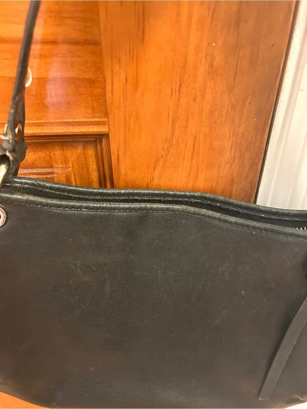 Coach Black Leather Shoulder Hobo with Silver Hardware legacy gusset 2000s